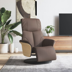 vidaXL Fauteuil verstelbaar met voetensteun kunstleer bruin