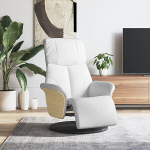 vidaXL Fauteuil verstelbaar met voetensteun kunstleer wit