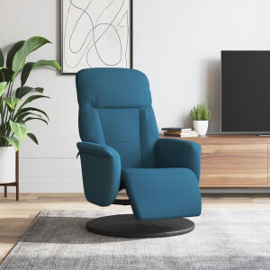 vidaXL Fauteuil met voetensteun verstelbaar fluweel blauw