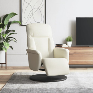 vidaXL Fauteuil met voetensteun verstelbaar fluweel crèmekleurig