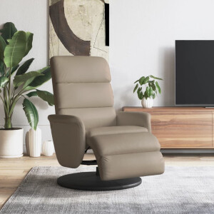 vidaXL Fauteuil verstelbaar met voetensteun kunstleer cappuccinokleur