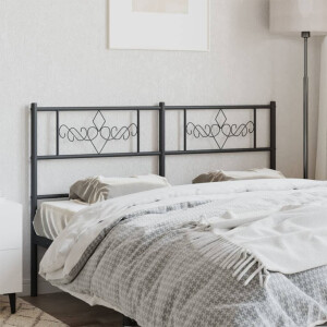 vidaXL Hoofdbord 120 cm metaal zwart
