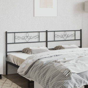 vidaXL Hoofdbord 193 cm metaal zwart