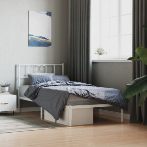 vidaXL Bedframe met hoofdbord metaal wit 80x200 cm