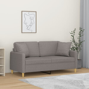 vidaXL Tweezitsbank met sierkussens 140 cm stof taupe
