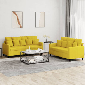 vidaXL 2-delige Loungeset met kussens fluweel geel