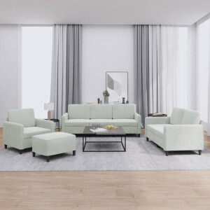 vidaXL 4-delige Loungeset fluweel lichtgrijs