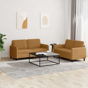 vidaXL 2-delige Loungeset fluweel bruin