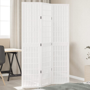 vidaXL Kamerscherm met 3 panelen massief paulowniahout wit