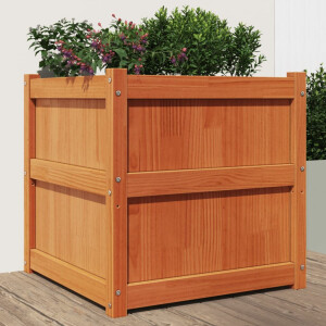 vidaXL Plantenbak 60x60x60 cm massief grenenhout wasbruin
