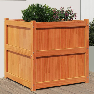 vidaXL Plantenbak 70x70x70 cm massief grenenhout wasbruin