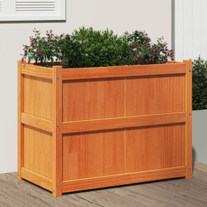 vidaXL Plantenbak 90x50x70 cm massief grenenhout wasbruin