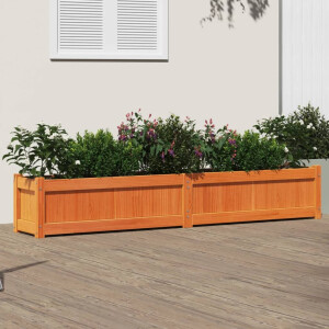 vidaXL Plantenbak 180x31x31 cm massief grenenhout wasbruin