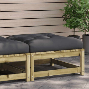 vidaXL Tuinvoetenbank met kussen geïmpregneerd grenenhout