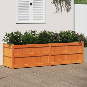 vidaXL Plantenbak 180x50x50 cm massief grenenhout wasbruin