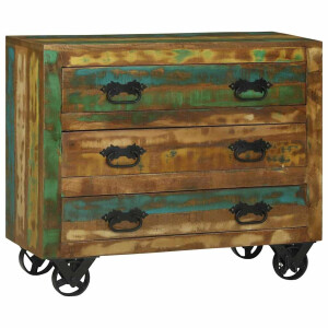 vidaXL Dressoir met lade Bruin 80 x 30 x 65 cm Massief Gerecycled Hout