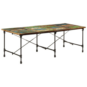 vidaXL Eettafel 220x90x77 cm massief gerecycled hout