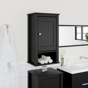 vidaXL Badkamerkast BERG 40x27x71,5 cm massief grenenhout zwart