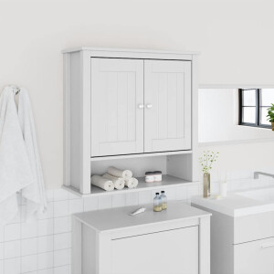 vidaXL Badkamerkast BERG 69,5x27x71,5 cm massief grenenhout wit