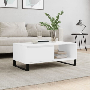 vidaXL Salontafel 90x50x36,5 cm bewerkt hout wit
