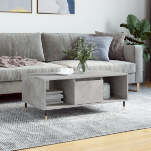 vidaXL Salontafel 90x50x36,5 cm bewerkt hout betongrijs