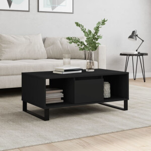 vidaXL Salontafel 90x50x36,5 cm bewerkt hout zwart