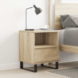 vidaXL Nachtkastje 40x35x50 cm bewerkt hout sonoma eikenkleurig