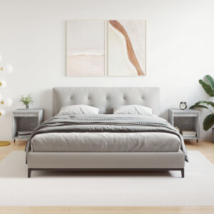 vidaXL Nachtkastjes 2 st 40x35x50 cm bewerkt hout betongrijs