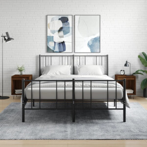 vidaXL Nachtkastjes 2 st 40x35x50 cm bewerkt hout bruin eikenkleur