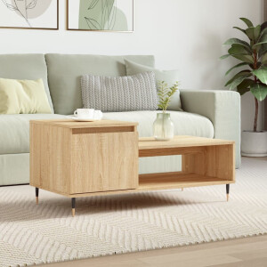 vidaXL Salontafel 100x50x45 cm bewerkt hout sonoma eikenkleurig