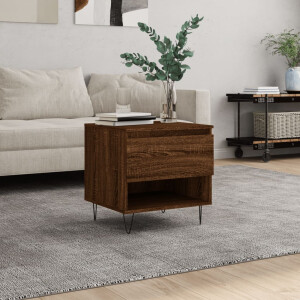 vidaXL Salontafel 50x46x50 cm bewerkt hout bruin eikenkleur