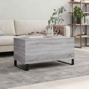 vidaXL Salontafel 90x44,5x45 cm bewerkt hout grijs sonoma eikenkleurig