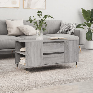 vidaXL Salontafel 102x44,5x50 cm bewerkt hout grijs sonoma eikenkleur