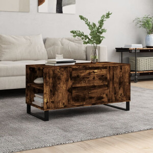 vidaXL Salontafel 102x44,5x50 cm bewerkt hout gerookt eikenkleurig