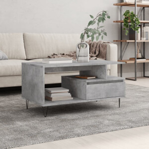 vidaXL Salontafel 90x49x45 cm bewerkt hout betongrijs