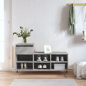 vidaXL Schoenenkast 102x36x60 cm bewerkt hout betongrijs