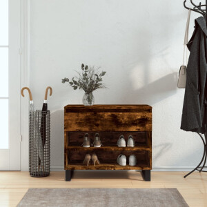vidaXL Schoenenkast 70x36x60 cm bewerkt hout gerookt eikenkleurig