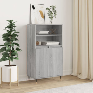 vidaXL Hoge kast 60x36x110 cm bewerkt hout grijs sonoma eikenkleurig