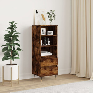 vidaXL Hoge kast 40x36x110 cm bewerkt hout gerookt eiken