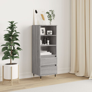 vidaXL Hoge kast 40x36x110 cm bewerkt hout grijs sonoma