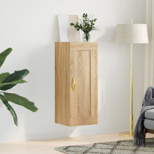 vidaXL Wandkast 34,5x34x90 cm bewerkt hout sonoma eikenkleurig