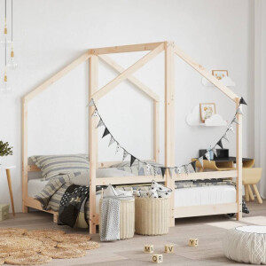 vidaXL Kinderbedframe 2x(70x140) cm massief grenenhout