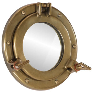 vidaXL Wandspiegel patrijspoort Ø23 cm aluminium en glas