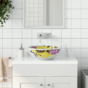 vidaXL Opzetwasbak rond Φ41x14 cm keramiek meerkleurig