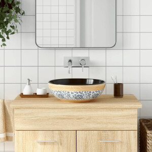 vidaXL Opzetwasbak rond Φ41x14 cm keramiek meerkleurig