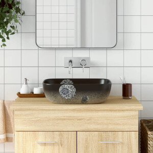 vidaXL Opzetwasbak rechthoekig 48x37,5x13,5 cm keramiek meerkleurig