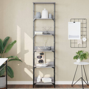 vidaXL Boekenrek 50x33x188,5 cm bewerkt hout grijs sonoma eikenkleurig