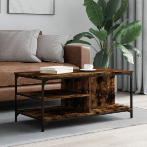vidaXL Salontafel 100x50x45 cm bewerkt hout gerookt eikenkleurig