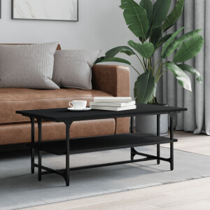 vidaXL Salontafel 100x50x40 cm bewerkt hout zwart eikenkleurig