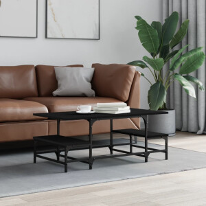 vidaXL Salontafel 100x50,5x40 cm bewerkt hout zwart